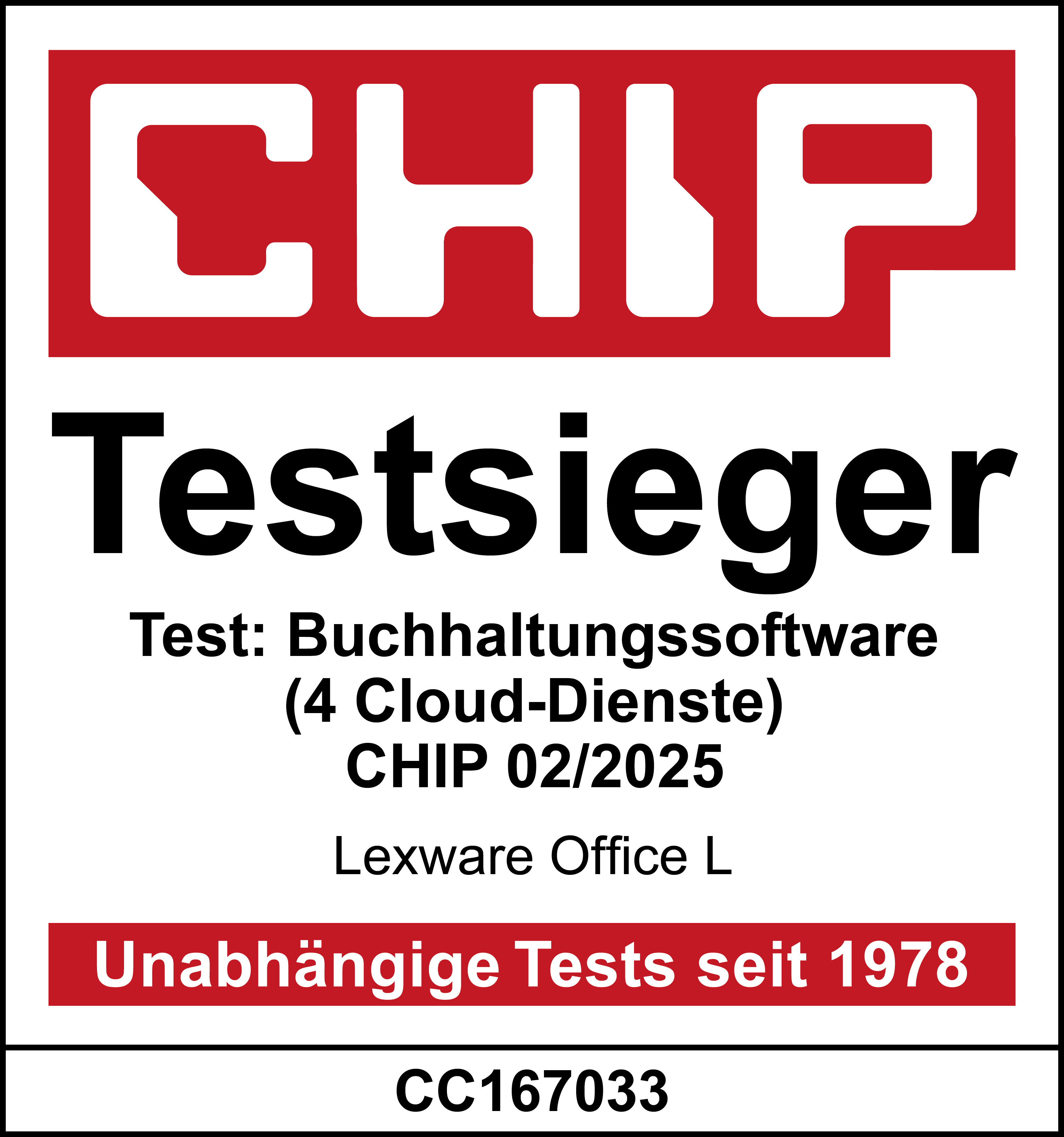 Lexware Office ist Testsieger 2025 bei Chip